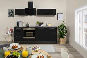 Küchenzeile RP220ESC mit Geräte 220 cm Grau/Schwarz