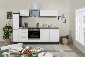 Küchenzeile RP240EWC mit Geräte 240 cm Grau/Weiß