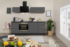 Küchenzeile RP220EGC mit Geräte 220 cm Grau