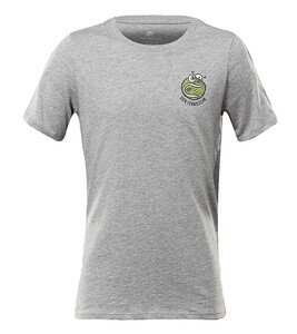 NIKE Kinder Baumwoll T-Shirt cooles Rundhals-Shirt mit großen Rückenprint Grau