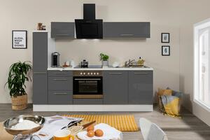 Küchenzeile RP240WGC mit Geräte 240 cm Grau/Weiß