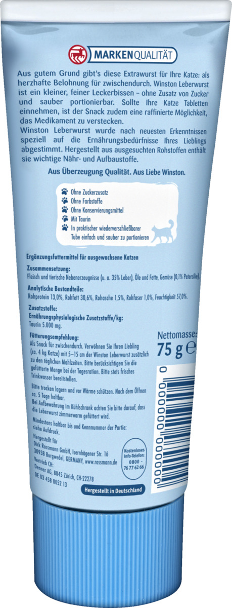 Bild 2 von Winston Leberwurst mit Petersilie & Taurin 2.33 EUR/100 g