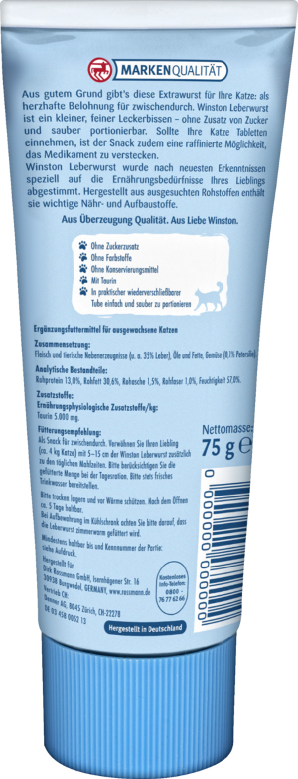 Bild 2 von Winston Leberwurst mit Petersilie & Taurin 2.33 EUR/100 g