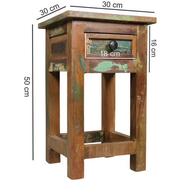 Bild 1 von Beistelltisch braun Holz B/H/T: ca. 30x50x30 cm