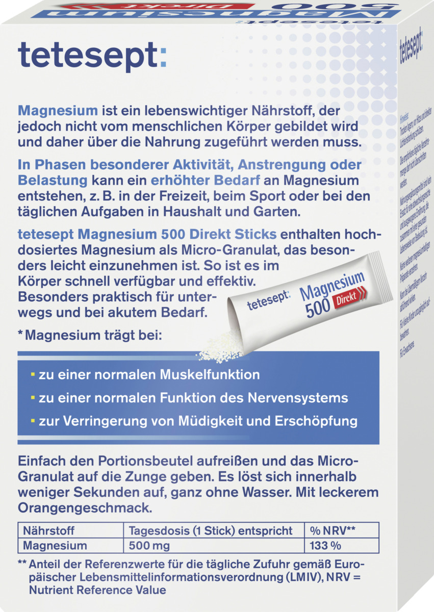 Bild 2 von tetesept Magnesium 500 Direkt-Sticks