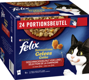 Felix Sensations Gelees Geschmacksvielfalt vom Land Katzennassfutter Multipack