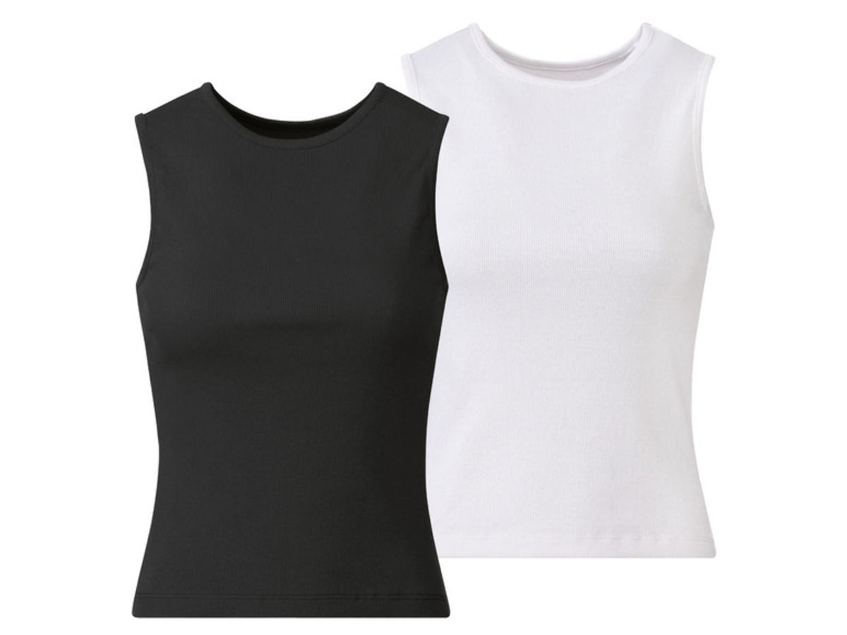 Bild 2 von esmara Damen Ripp-Tops, 2 Stück, kurz und körpernah geschnitten