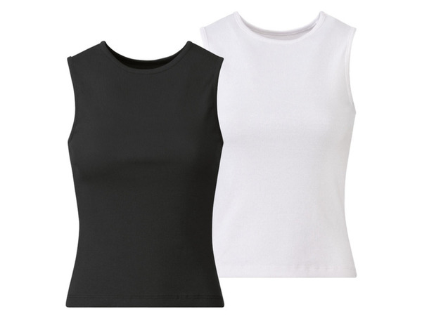 Bild 2 von esmara Damen Ripp-Tops, 2 Stück, kurz und körpernah geschnitten