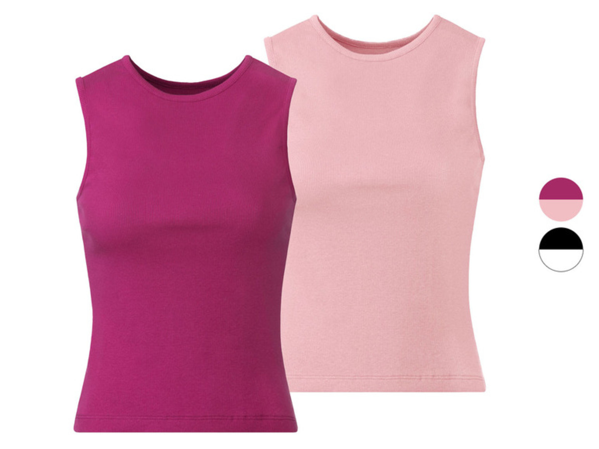 Bild 1 von esmara Damen Ripp-Tops, 2 Stück, kurz und körpernah geschnitten