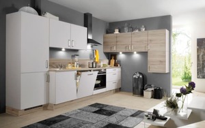 Puris - Einbauküche Speed, weiß, Elektrogeräte inklusive