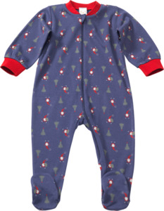 PUSBLU Kinder Schlafanzug, Gr. 98/104, aus Bio-Baumwolle, blau