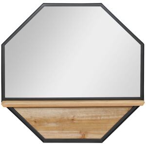 HOMCOM Wandspiegel mit Holzrahmen schwarz 61L x 8,4B x 61H cm   fliesenspiegel  wandspiegel  badezimmerspiegel  schminkspiegel