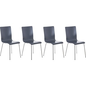 CLP 4er-Set  Wartezimmerstuhl PEPE mit ergonomisch geformten Holzsitz und Metallgestell I 4x Konferenzstuhl   In verschiedenen Farben erhältlich