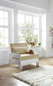 Relita Zusatz-Sessel NOEL Buche massiv weiß lackiert inkl. Sitzkissen