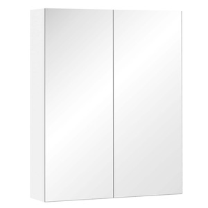 HOMCOM Badezimmerschrank silber 60 x 15 x 75 cm (BxTxH)   Spiegelschrank Badschrank Hängeschrank Bademöbel