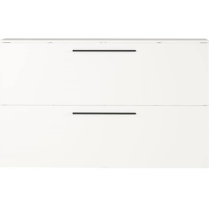 CASAVANTI Schuhkipper UTAH 140 x 85 cm weiß - Spanplatten - Melaminharz - weiß - Griffe schwarz - Breite 140 cm - Höhe 85 cm - Tiefe 19 cm