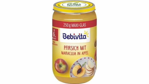 Bild 1 von Bebivita Früchte 250g: Pfirsich mit Maracuja in Apfel, ab 6. Monat
