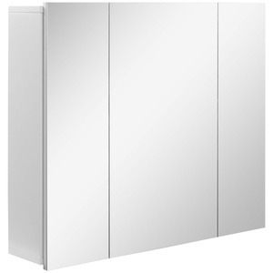 kleankin Spiegelschrank mit Türen weiß 70L x 15B x 60H cm   schrank für badezimmer  schrank mit spiegel  hängeschrank mit türen