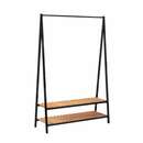 Bild 1 von CASAVANTI Standgarderobe ROBIN schwarz/ braun - Metall - Holzablagen Kiefer massiv - B/H/T 120/ 180/ 43 cm