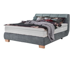 Boxspringbett »Elmau«, 140 x 200 cm, Matratzenhärtegrad H3, mit Samt-Struktur, dunkelgrau