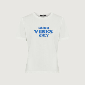 T-Shirt aus Baumwolle-Tencel™-Modal-Mix mit Print "GOOD VIBES ONLY"