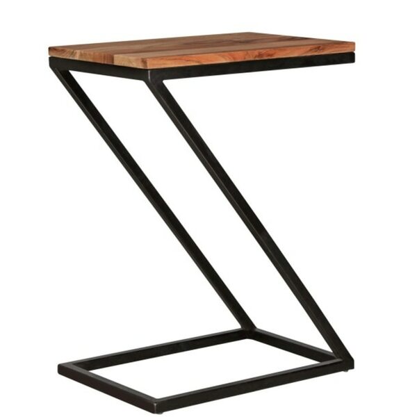 Bild 1 von CASAVANTI Beistelltisch 45 x 32 cm braun/ schwarz - Z-Form - Höhe 62 cm - Tischplatte Holz massiv - Kufengestell Metall schwarz matt