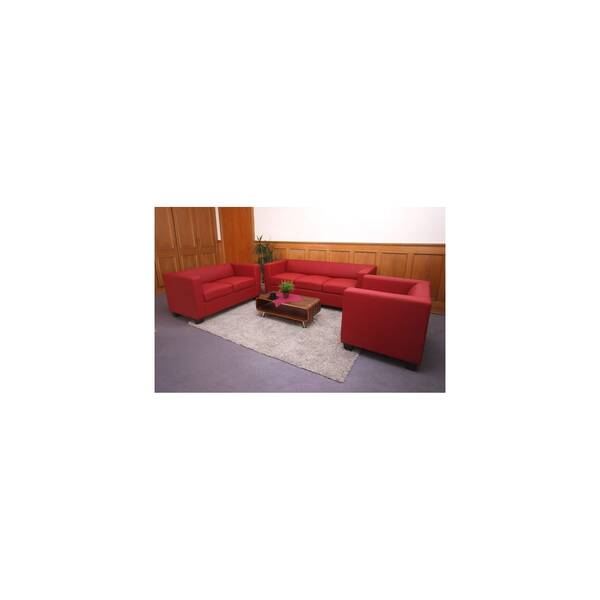 Bild 1 von 3-2-1 Couchgarnitur Lille ~ Leder, rot