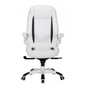 CASAVANTI Chefsessel weiß/ schwarz - Drehbar - Sitzhöhenverstellbar 50 - 55 cm - inklusive Rollen - inklusive Armlehne