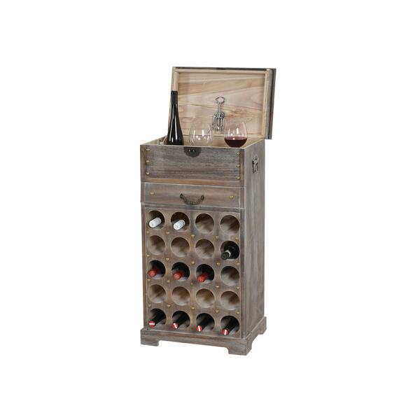Bild 1 von Weinregal Torre T323, Flaschenregal Regal für 20 Flaschen, 94x48x31cm, Shabby-Look, Vintage ~ braun