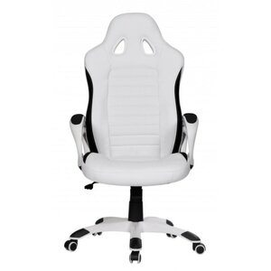 CASAVANTI Gaming Stuhl schwarz/ weiß - Sitzhöhe 41-50 cm - Lederlook - inklusive Wippmechanik