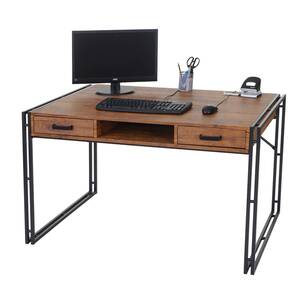 Schreibtisch MCW-A27, Bürotisch Computertisch, 122x70cm 3D-Struktur ~ Wildeiche-Optik