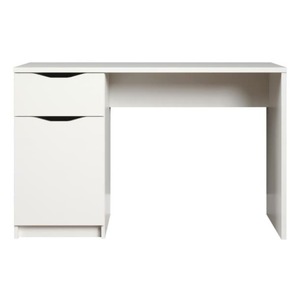 Schreibtisch BASIX 120 x 50 cm weiß - Höhe 76 cm - 1 Drehtür - 1 Schubkasten