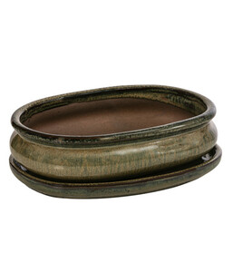 Dehner Keramik-Bonsaischale, oval, ca. B19/H5/T13,5 cm