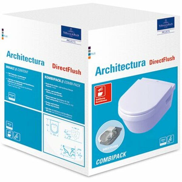 Bild 1 von Villeroy & Boch WC-Set Architectura Tiefspüler CeramicPlus Inkl. WC-Sitz