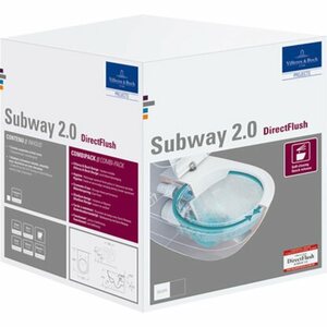 Villeroy & Boch WC-Set Subway 2.0 spülrandlos CeramicPlus Inkl. WC-Sitz