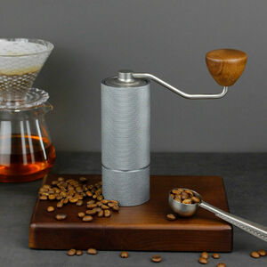 Benobbykids - Kaffeemühle mit Holzgriff aus Aluminiumlegierung, einstellbarer Kaffeemühlenzerkleinerer mit mehreren Geschwindigkeiten, geeignet für