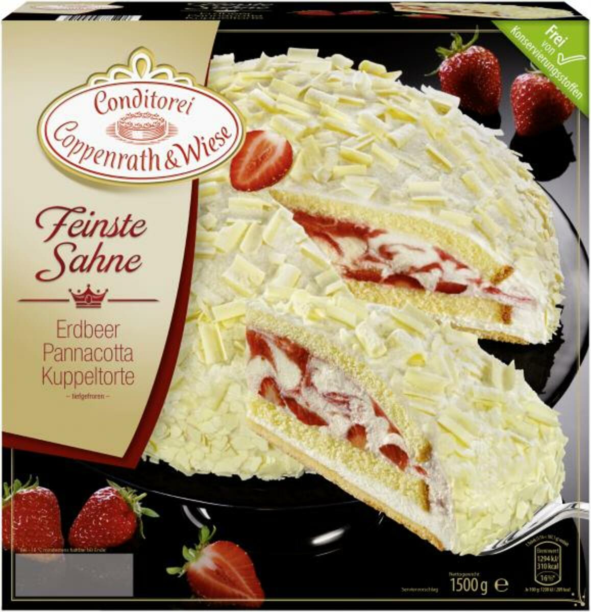 Bild 1 von Coppenrath & Wiese Feinste Sahne Erdbeer Pannacotta Kuppeltorte