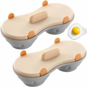 Mikrowellen-Eierkocher, 2 Stück Mikrowellen-Ei-Wilderer, 2 Eier, pochierte Eier, Eierdampfer, Küchenhelfer, spülmaschinenfest, BPA-frei (2