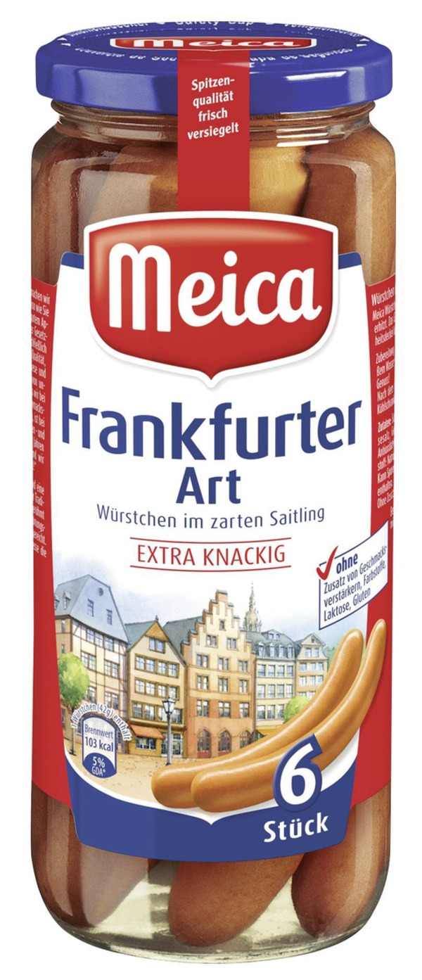 Bild 1 von Meica Würstchen Frankfurter Art Im Zarten Saitling 6 x 55 g (250 g)