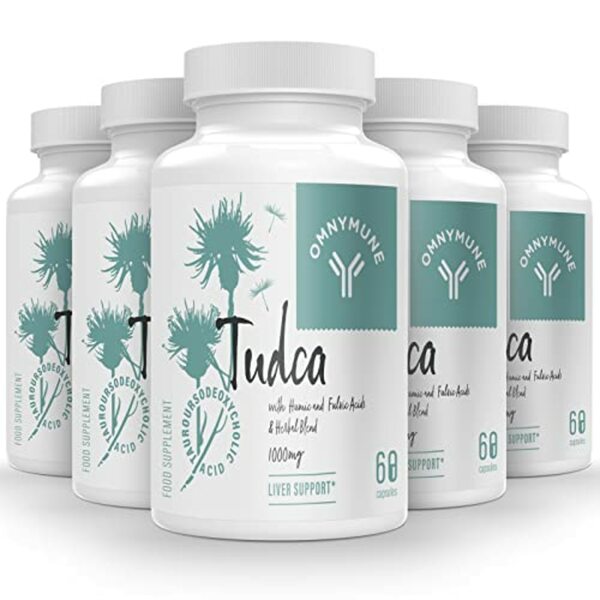 Bild 1 von TUDCA ( Tauroursodeoxycholic Acid ) 5 Pack- Nahrungsergänzungsmittel für Leber - 1000mg pro Portion, Premium Qualität, hohe Absorption - 300 Kapseln