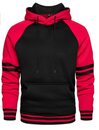 Bild 1 von JACKETOWN Hoodie Männer Warm Fleece Sweatshirt Herren Sport Kapuzenpullover mit Tasche (2101 Schwarz Rot L)