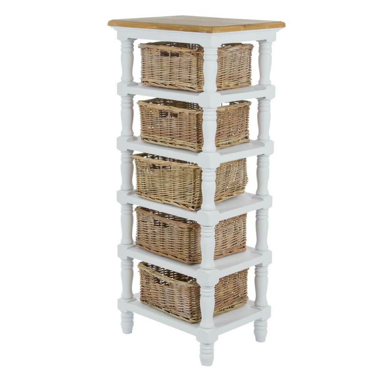 Bild 1 von Korbregal in Weiß Landhaus
