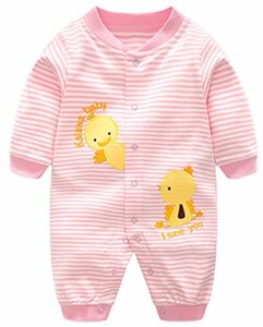 Baby Strampler Jungen Schlafanzug, Baumwolle Overalls Spielanzug mit Druckknöpfen Gesticktes Motiv Verliert Nicht die Farbe Baby-Nachtwäsche für Mädchen 3-6 Monate