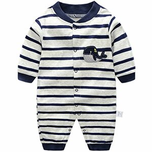 Baby Strampler Jungen Schlafanzug, Baumwolle Overalls Spielanzug mit Druckknöpfen Gesticktes Motiv Verliert Nicht die Farbe Baby-Nachtwäsche für Jungen 9-12 Monate