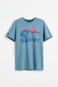 Superdry Cl Great Outdoors Tee Hellblau, T-Shirt in Größe L. Farbe: Light blue