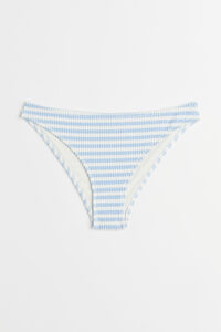 H&M Bikinihose Hellblau/Weiß gestreift, Bikini-Unterteil in Größe 38. Farbe: Light blue/white striped 031