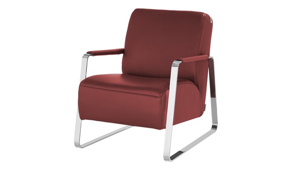 Bild 1 von W.SCHILLIG Leder Sessel  17350 Quadroo rot Maße (cm): B: 65 H: 82 T: 82 Polstermöbel
