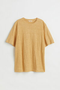 H&M T-Shirt aus Leinenjersey Gelb in Größe M. Farbe: Yellow