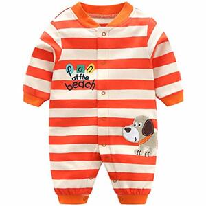 Baby Strampler Jungen Schlafanzug, Baumwolle Overalls Spielanzug mit Druckknöpfen Gesticktes Motiv Verliert Nicht die Farbe Baby-Nachtwäsche für Jungen 1-3 Monate