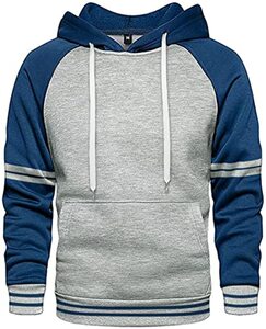 JACKETOWN Herren Winter Sport Hoodie Warm Fleece Winddichte Jogging Sweatshirt mit Kapuze (2101 Blau Grau XL)